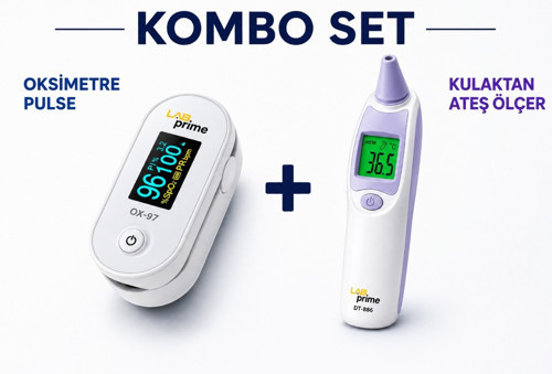 Oksimetre Pulse OX-97 + Kulaktan Ateş Ölçer DT-886 Kombo Set | SpO₂, Nabız ve Ateş Ölçüm Cihazı