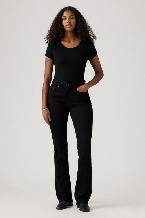 Kadın 725 Yüksek Bel Bootcut Siyah Jean - 18759-0184