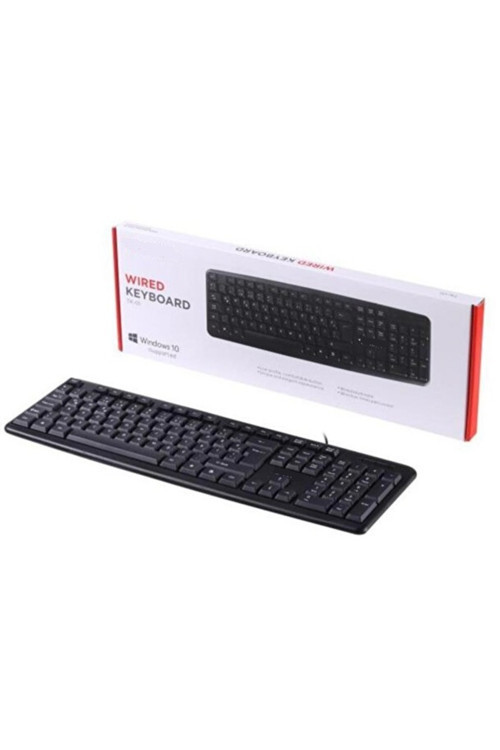 TK-01 Kablolu Q Klavye Bilgisayar Ofis Klavyesi Usb Girişli Standart Klavye Siyah