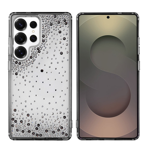Galaxy S25 Ultra Kılıf Airbag Tasarımlı Damla Taşlı Şeffaf Pera Silikon Kılıf