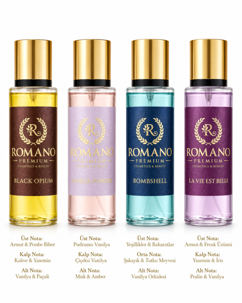 La Vie Est Belle-Bombshell-Black Opium-Vanilya Powder Dörtlü Set Vücut Spreyi 150 ml Kalıcı Parfüm Esanslı