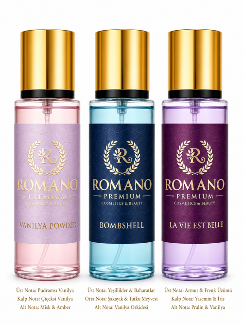 La Vie Est Belle-Bombshell-Vanilya Powder Üçlü Set Vücut Spreyi 150 ml Kalıcı Parfüm Esanslı