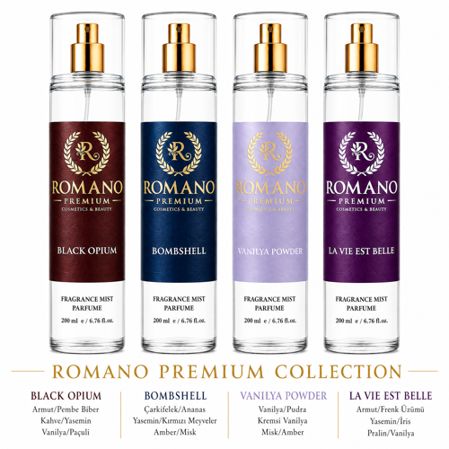 Bombshell-La Vie est Belle-Black Opium-Vanilya Powder 4 Lü Set Vücut Spreyi 200 ml Kalıcı Yüksek esans!
