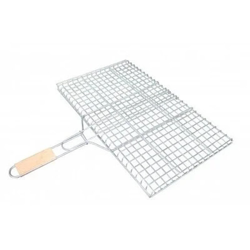 Orta Boy Mangal Izgarası - 40x30 cm - Ahşap Saplı