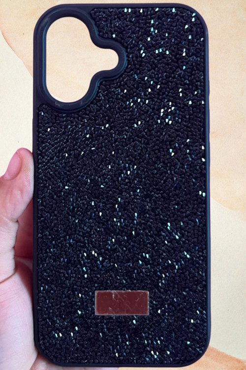 iPhone 17 Yıldız Tozu Premium Siyah Silikon Kılıf