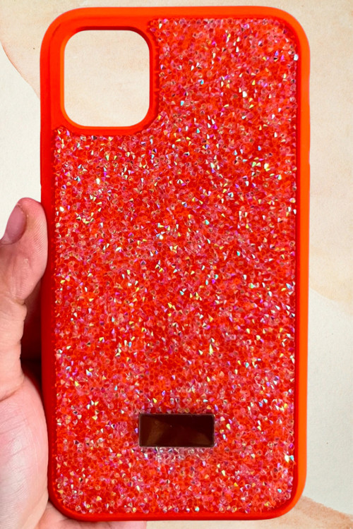 iPhone 11 Yıldız Tozu Premium Turuncu Silikon Kılıf