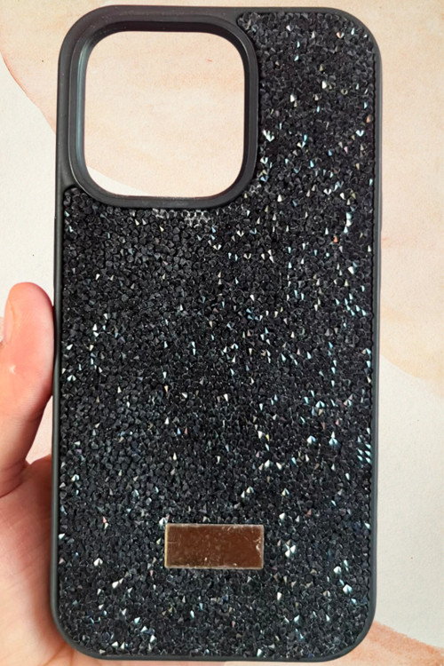 iPhone 14 Pro Yıldız Tozu Premium Siyah Silikon Kılıf