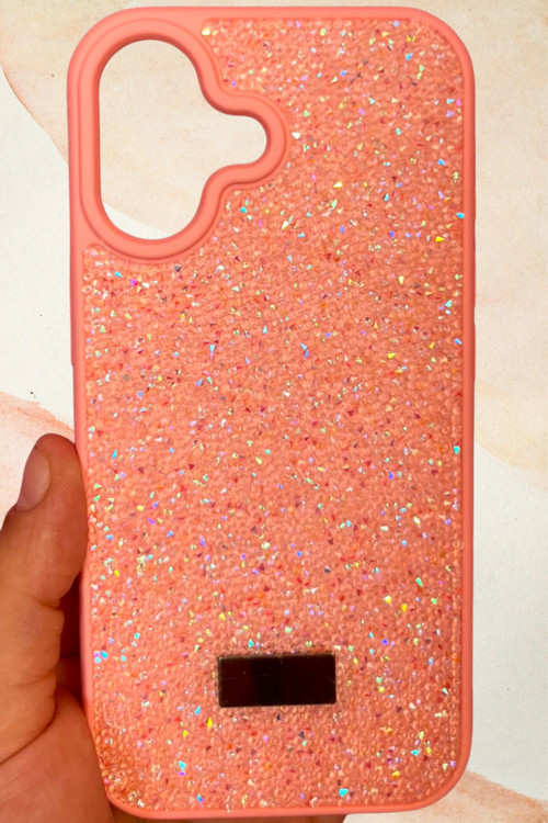 iPhone 17 Yıldız Tozu Premium Pembe Silikon Kılıf