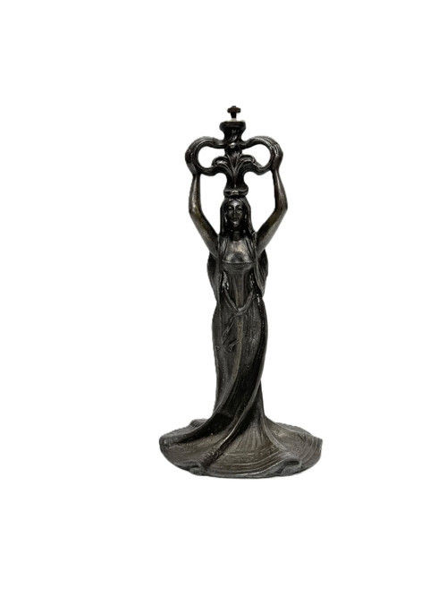 Kadın Figürlü Metal Lamba veya Mumluk Tabanı 23cm
