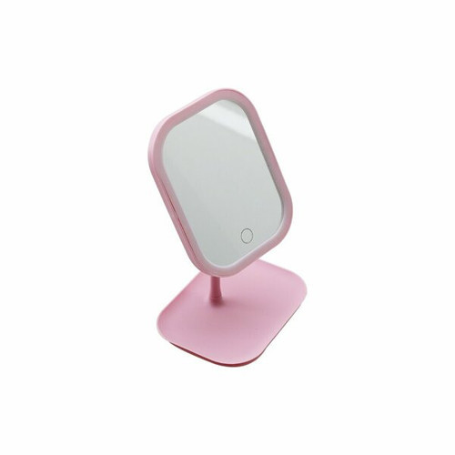 LED'li USB Şarjlı Makyaj Aynası, 360° Döner, Takılık Sepetli, 18,5 x 14,7 cm | Lunaev