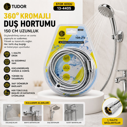 360° - Metal Duş Hortumu 150 cm Vakumlu Ambalaj