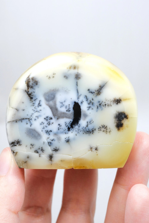 Merlinit (Dendritik Opal) - Mavi Kalsedon ve Bal Opalı Serbest Form | İçgörü ve Denge Taşı, 117g