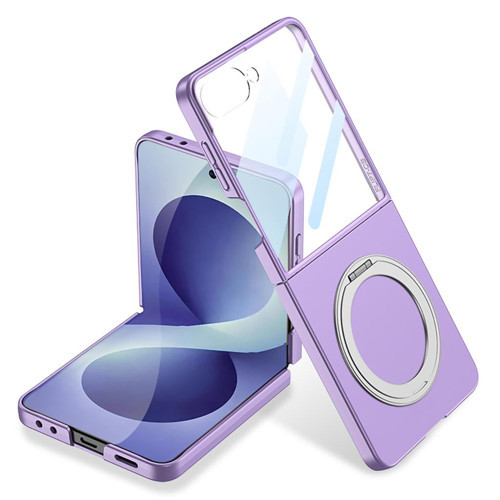 Galaxy Z Flip 8 Kılıf Magsafe Şarj Özellikli Kıpta Yüzüklü Kamera Korumalı Kapak