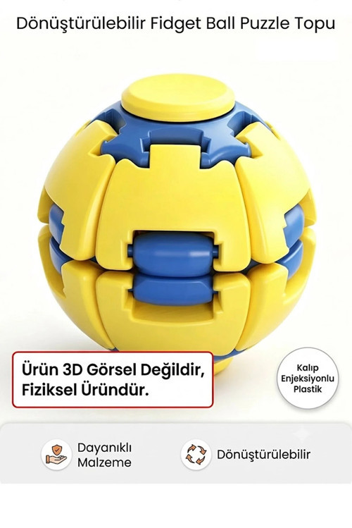 Spin Ball Mekanik Fidget Oyuncak | Dönüşebilen Puzzle Stres Topu | Bas Çevir Döndür