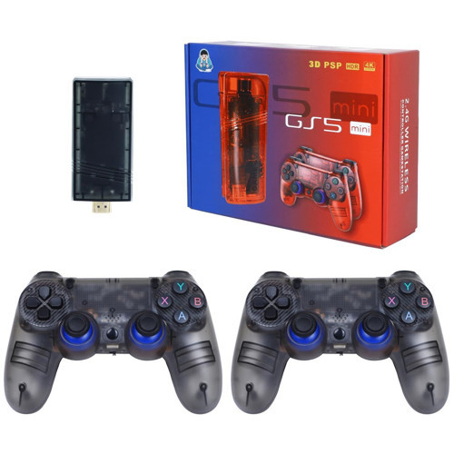 GS5 MINI Retro Oyun Konsolu Stick HDMI Çift GamePad 64 GB Siyah