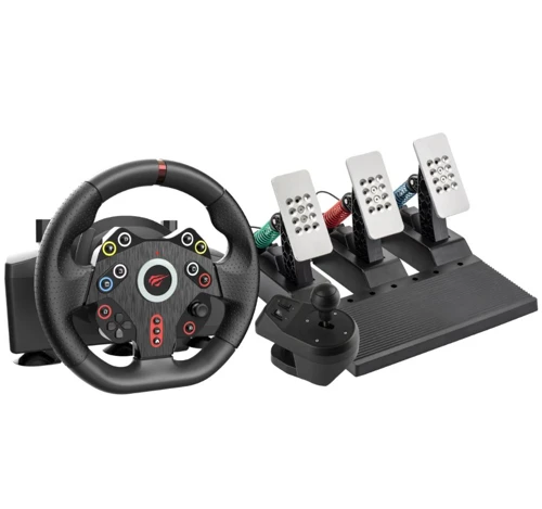 Gamenote RW001 270° Titreşimli 3 Pedallı Vitesli PC, PS4 ve Xbox Uyumlu Gaming Direksiyon Seti