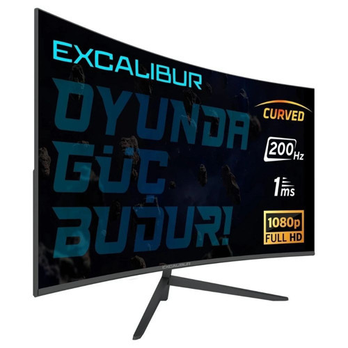 EXCALIBUR 27" E27FHD-G 1MS 200Hz HDMI-DP Kavisli Curved Gaming Monitör
