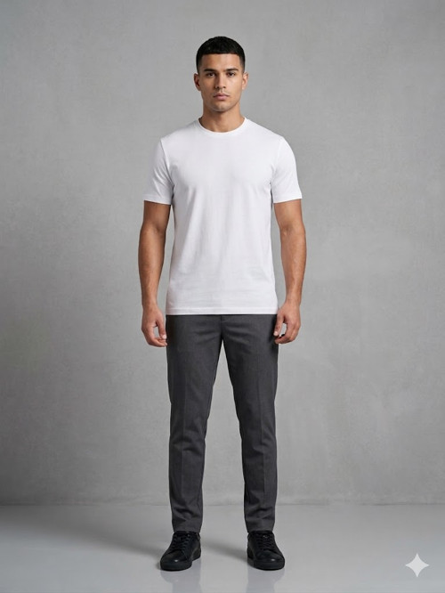 Erkek Siyah Basic Bisiklet Yaka T-Shirt 20500