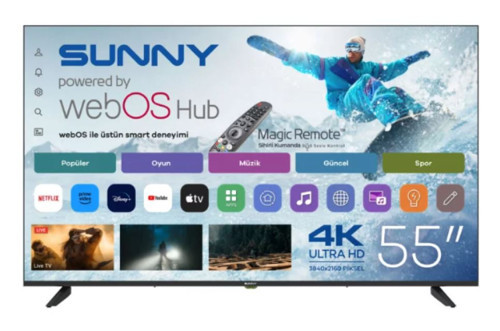SN55QUPRL-W02M 4K Ultra HD 55" 140 Ekran Uydu Alıcılı webOS Smart QLED TV