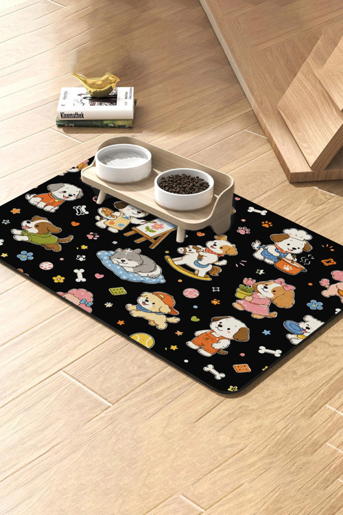 Kedi Köpek Beslenme Matı 50x70cm Su Geçirmez Mama Kabı Altlığı Paspası Hobici Patiler