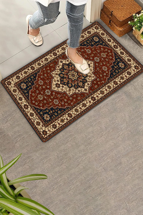Kapı Önü Paspası 45x70cm Kaymaz Taban Dekoratif iç Dış Mekan Şahmeran Motifli