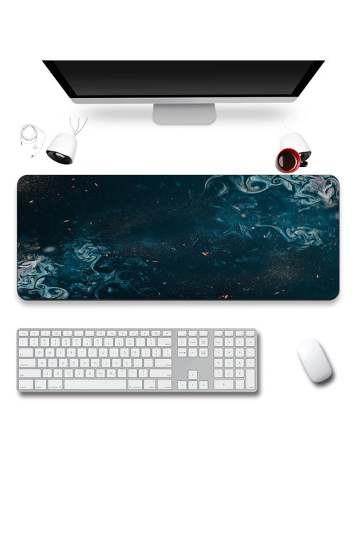 SonicTouch Klavye Mousepad 40x90cm Dikişsiz Pürüzsüz Sıvı Geçirmez Kaymaz Taban Gece Nebulası