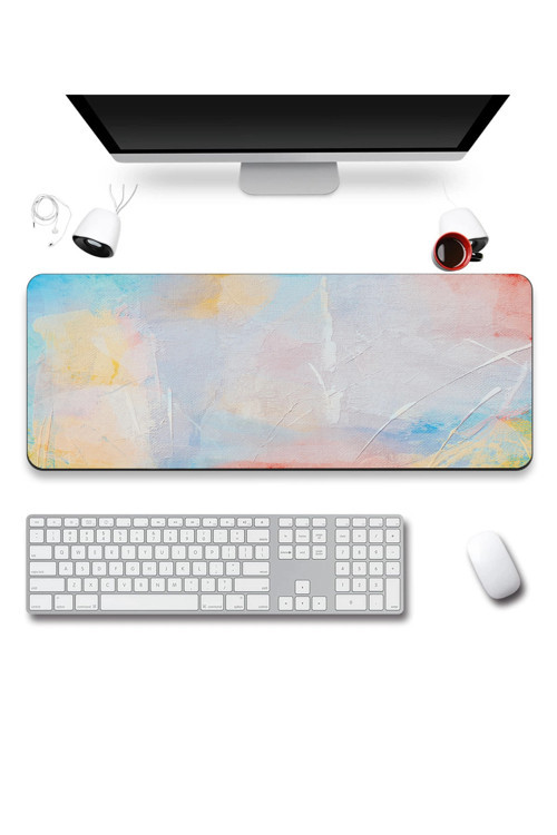 SonicTouch Klavye Mousepad 40x90cm Dikişsiz Pürüzsüz Sıvı Geçirmez Kaymaz Taban Pastel Tuval