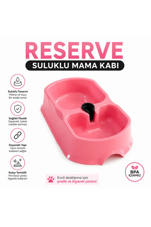 CADOPET HAZNELİ MAMA SU KABI-PEMBE