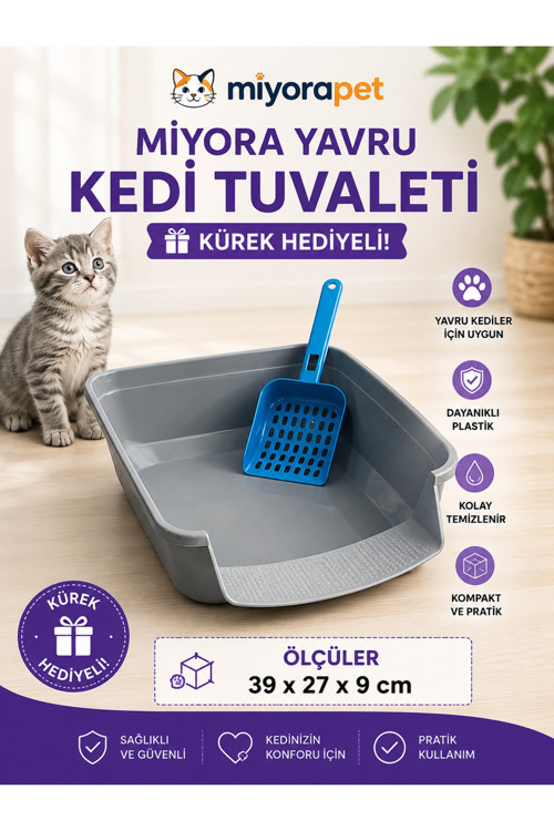 YAVRU KEDİ TUVALETİ-GRİ