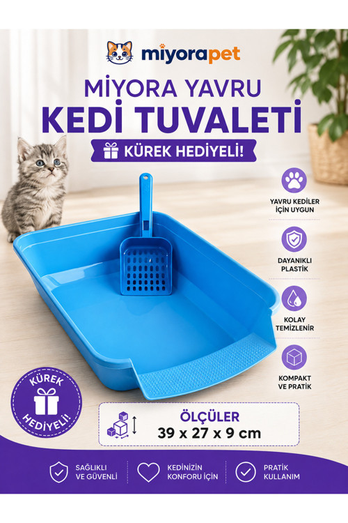 YAVRU KEDİ TUVALETİ-MAVİ