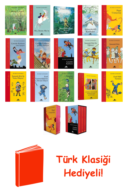 Astrid Lindgren 17 Kitap Seti + Türk Klasiği Hediye