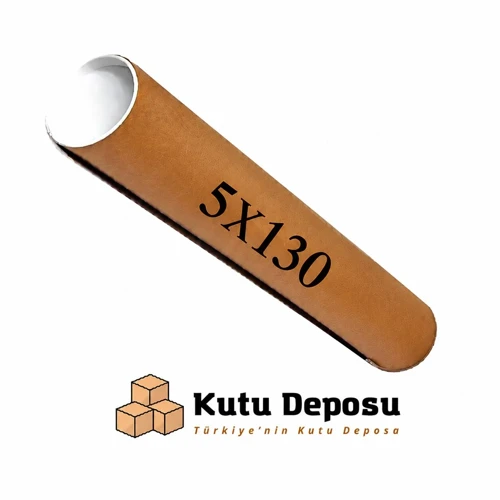 5x130 cm Kapaklı Silindir Postüp Rulo Gönderi Kutusu