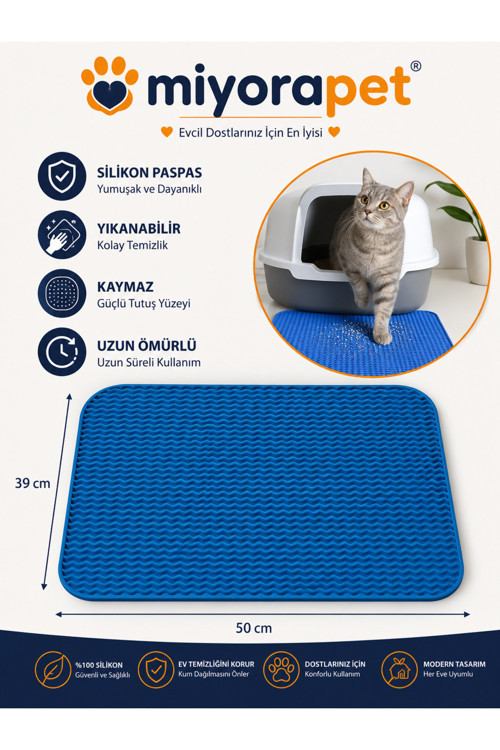 SİLİKON PASPAS 40*50 cm-MAVİ