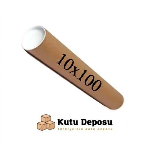 10x100 cm Kapaklı Silindir Postüp Rulo Gönderi Kutusu