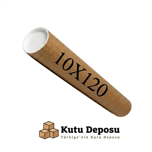 10x120 cm Kapaklı Silindir Postüp Rulo Gönderi Kutusu