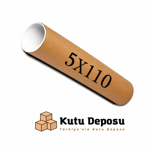 5x110 cm Kapaklı Silindir Postüp Rulo Gönderi Kutusu