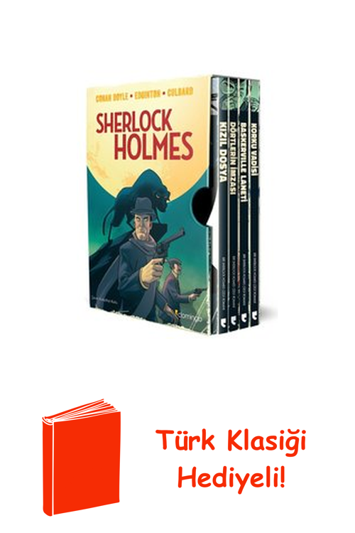 Sherlock Holmes Özel Kutulu Set - 4 Kitap Takım + Türk Klasiği Hediye