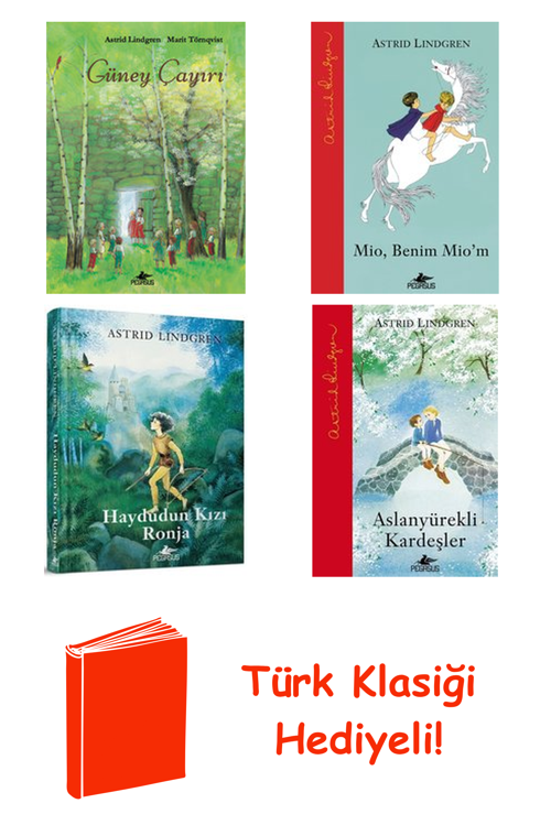 Astrid Lindgren 4 Kitap Seti + Türk Klasiği Hediye