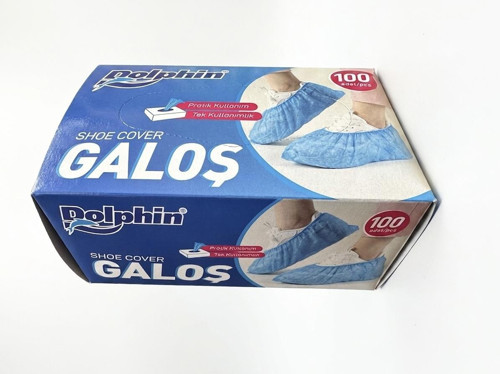 Tek Kullanımlık Kalın Pratik Kutulu Galoş - Mavi - 100 Adetlik 1 Paket