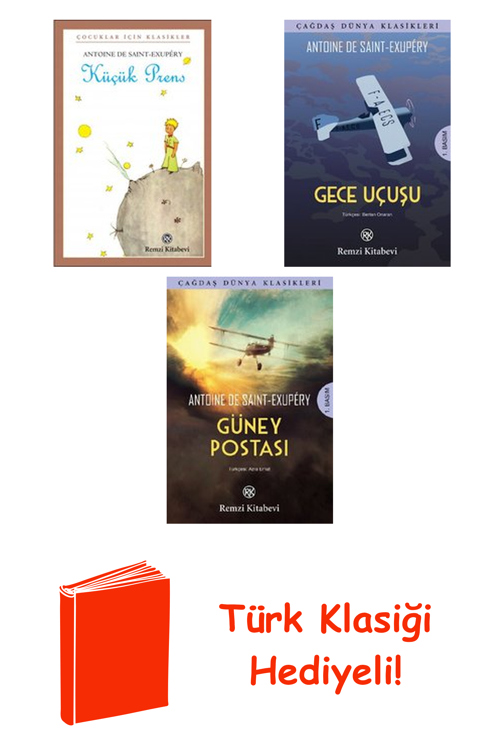 Antoine De Saint-Exupery 3 Kitap Seti + Türk Klasiği Hediye