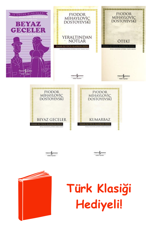 Fyodor Mihayloviç Dostoyevski 5 Kitap Seti + Türk Klasiği Hediye