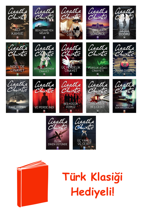 Agatha Christie 17 Kitap Seti + Türk Klasiği Hediye