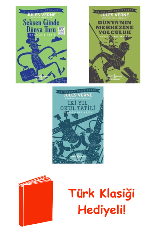 Jules Verne 3 Kitap Seti + Türk Klasiği Hediye