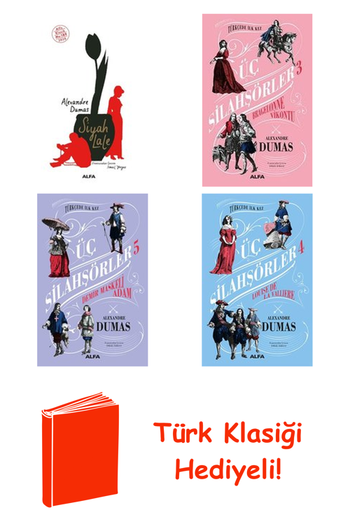 Alexandre Dumas 4 Kitap Seti + Türk Klasiği Hediye
