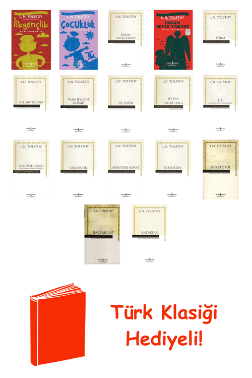 Lev Nikolayeviç Tolstoy 17 Kitap Seti + Türk Klasiği Hediye