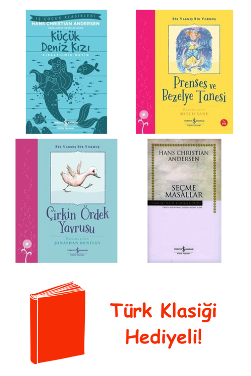 Hans Christian Andersen 4 Kitap Seti + Türk Klasiği Hediye