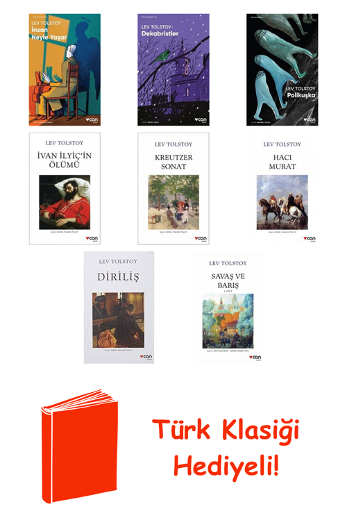 Lev Nikolayeviç Tolstoy 8 Kitap Seti + Türk Klasiği Hediye