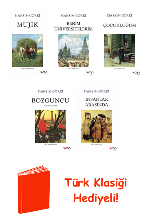 Maksim Gorki 5 Kitap Seti + Türk Klasiği Hediye