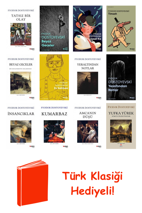 Fyodor Mihayloviç Dostoyevski 12 Kitap Seti + Türk Klasiği Hediye