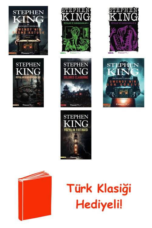 Stephen King 7 Kitap Seti + Türk Klasiği Hediye
